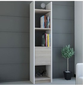 Resim Bmdekor Kitaplık Elips 103 Tekli Beyaz Cordoba 