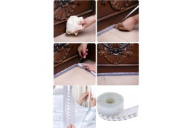 Resim Omilife 4 Metre Şeffaf Rüzgar Geçirmez Silikon Sızdırmazlık Şeridi Kapı Pencere Rüzgar Sızdırmaz Bant 