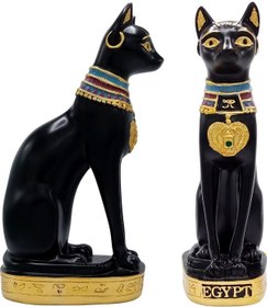 Resim Mısır Kedisi Bastet Heykeli Reçine Büyük 24 Cm 