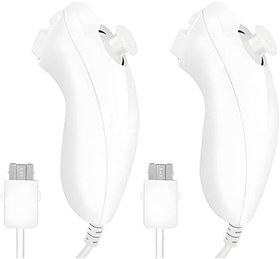 Resim 2 Stück Nunchuk-Controller Kit für Wii: Remote Nunchuk-Joystick Gamepad Kontroller Fernbedienung Nunchuck-Controller Joystick Ersatz Controller Kompatibel mit Konsole Wii-Videospiel - Weiß 
