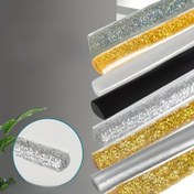 Resim Silikon Su Geçirmez Kendinden Yapışkanlı Mutfak Boşluk Bandı, Plastik Yüzey, Lavabo, Ocak ve Köşe Sızdırmazlığı için, Yeniden Kullanılabilir, Banyo Aksesuarı, Tuvalet Sızdırmazlık Malzemesi 