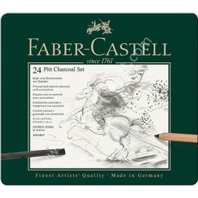 Resim Faber Castell Pitt Karakalem-Kömür Set 24 Parça 