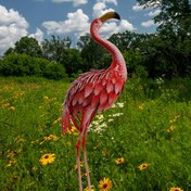 Resim 36 İnç Dış Mekan Flamingo Heykeli - Canlı Pembe ve Siyah Tüylerle Rustik Demir Bahçe Sanatı, Hava Koşullarına Dayanıklı Metal Kuş Heykeli, Çim, Arka Bahçe, Veranda, Patio için - Elektrik Gerektirmez, Şükran Günü ve Cadılar Bayramı Dekoru, Flamingo Dekoru, Patio Dekorasyonu, Doğal Tasarım, Dayanıklı Dış Mekan Dekoru 