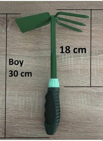 Resim Çift Taraflı 3 Dişli Çapa Demir El Çapası Bahçe Hobi 30 Cm 