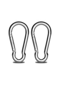 Resim Springsun 2 Adet Paslanmaz Çelik M10 Karabina, 650kg Kapasiteli Su Geçirmez Kamp & Balıkçılık Kancası 