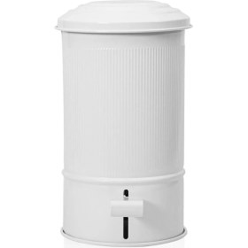 Resim Stripe Beyaz Metal Pedallı Mutfak ve Banyo Çöp Kovası 5 Lt 