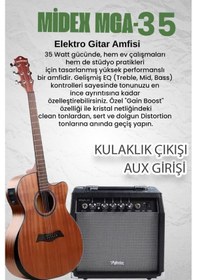Resim Maxword M450-EQ-AMP Profesyonel Masif Ağaç Amfili Elektro Akustik Gitar Seti üst Segment 
