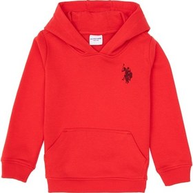 Resim U.S. Polo Assn. Erkek Çocuk Kırmızı Basic Kapüşonlu Sweatshirt 50313980-VR030 