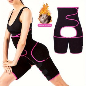 Resim Kadınlar için 3'ü 1 Arada Terleme Bel Eğitici & Uyluk Şekillendirici ve Kalça Kaldırıcı - Vücut İnceltici Fitness Kemeri 