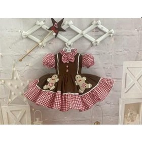 Resim H L Y Karol Tasarım Kuki Vintage Kız Bebek Elbisesi, Özel Dikim Kız Çocuk Elbisesi, Doğum Günü Elbisesi, Fotoğraf Çekim Elbisesi, Kız Bebek Hediyesi, 0-12 Yaşa Uygun Kahverengi 