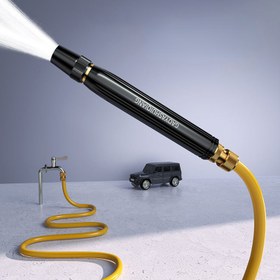 Resim 1 adet Siyah Ev Araba Yıkama Sprey Başlığı Sarı Esnek Hortum ile - Çok Fonksiyonlu Yüksek Basınçlı Su Borusu Verimli Temizlik için, Arabalar, Kamyonlar, SUV'lar, Araba Yıkama Sprey Tabancası, Araç Bakım Aracı, Modern Tasarım, Dayanıklı Yapı, Pilsiz 