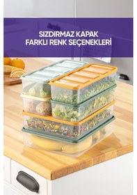 Resim Vinoa 6'lı 2x3.5 Litre + 4x1.65 Litre Bpa Free Mikrodalga Ve Difrize Uygun Yıkanabilir Saklama Kabı Çok Renkli 