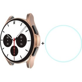 Resim Samsung Galaxy Uyumlu Watch4 İçin Classic 46mm Enkay Hat-prince Tam Kapsama Electleplat Soft Case Tpu Hd Clear Cover + Temperli Cam Koruyucu 
