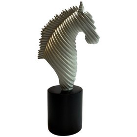 Resim Klc Çizgili Tasarım At Heykel Beyaz 