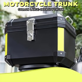 Resim Motosiklet Alet Çantası - Büyük Kapasiteli Ayrılabilir ABS Kılıf, Yansıtıcı Şeritler, Ayarlanabilir Askılar ve Çoklu Bölümler, Sokak ve Off-Road Motosikletler için, Siyah ve Sarı Detaylar, Motosiklet Aksesuarları, Motosiklet Depolama, Dayanıklı Fermuar Kapatma 