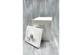 Resim Mermer Desenli Banyo Tuvalet Wc Mini Boy Beton Çöp Kovası 2 Litre 