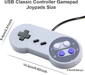 Resim AYWHP 2 adet USB Classic Controller Gamepad Joypads, klasik USB Gamepad joystick, SN-ES alıcısı için, Windows PC/MAC OS/Rasp Pi/SN-ES konsolu ile uyumlu 