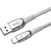 Resim D40 Type-C USB Kablo 5A 25W Hızlı Şarj Kablosu 2 metre Data Kablo 480 Mbps Kumaş Örgü Benks