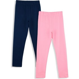 Resim Lacivert ve Pembe Kız Çocuk 2'li Paket Tayt 