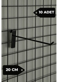 Resim 20 Cm 10 Adet Siyah Tel Pano Kancası Raf Askısı Siyah 