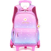 Resim İlkokul Öğrenci Tekerlekli Okul Çantası Fuşya - Pembe Kuheshope