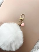 Resim JACA Tavşan Ponpon Kalp figurlu Model Charm Şık Sallantılı Çanta Aksesuarı Ve Anahtarlık 