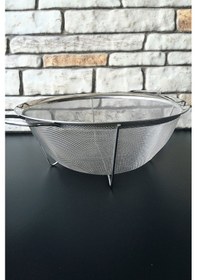 Resim Paslanmaz Çelik Takviyeli Süzgeç - Sepet- Makarna Süzgeci-28 Cm Gümüş 