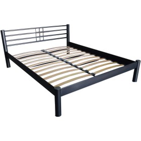 Resim Unimet Asos-s Çift Kişilik Ferforje Metal Karyola-siyah (AHŞAP LATALI) 