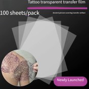 Resim 100'lü Paket Tattoo Transfer Film Şeffaf Çizim Tasarımı, Kolay Kullanılan Elektriksiz Tattoo Aktarım Kağıdı, Kokusuz, Tattoo Sanatçıları ve Meraklıları İçin 
