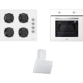 Resim Luno Ekonomik Beyaz Ankastre Cam Set (L335W01 + L D34 W02662 + F6501W02) 