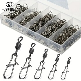 Resim 50 Adet Premium Siyah Demir Balıkçılık Dönerleri - Mükemmel Performans & Dayanıklılık için Çok Yönlü Boyutlar 4#-12# 
