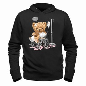 Resim Alfa Tshirt Time Heals Tedy Bear Siyah Çocuk Sweatshirt 