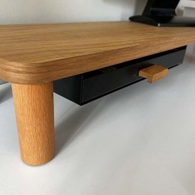 Resim Monitör yükseltici, Ekran yükseltici - Ahşap monitör standı - Desk shelf 