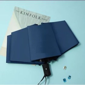 Resim Eleven Market Şemsiye Mavi Tam Otomatik Rüzgarda Kırılmayan Siyah 