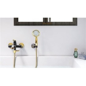 Resim Creavit Eg2500 S Elegant Banyo Bataryası Siyah Altın+el Duşu 