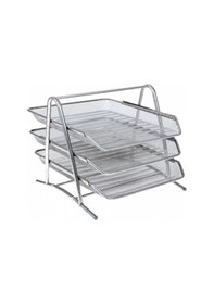 Resim Kraf Perfore Evrak Rafı Metal 3 Katlı 460g Gri 