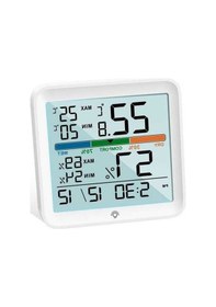 Resim Trendooze Iç Mekan Higrometre Termometre, Led Aydınlatmalı Saat, Modern Tasarım 