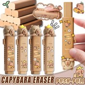 Resim Kapybarası Sınav Olmazsa Olmazı - İtme-Cezbe Silgi 2/6 adet, Kalem/Kömür Silgisi Uzatıcı + Jumbo Bloklar için Lekesiz, 3 kat daha hızlı siler, Sevimli Hediye Seti 