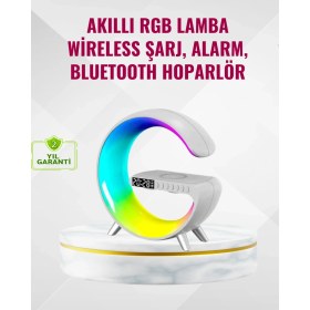 Resim Najmaddin Akıllı Uyku Lambası Gündoğumu Alarmı Kablosuz Şarj ve Müzik Çalar - NJ001P-4IEWB7 