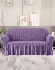 Resim StarMall Bürümcük Koltuk Örtüsü Kanepe Örtüsü 3lü Bir Adet Lila 