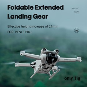 Resim 1pc DJI Mini 3 PRO Katlanabilir Genişletilmiş İniş Takozu, ABS Malzeme, Ayarlanabilir Dikdörtgen Montaj, Anti-Çarpma Tamponu, 21mm Yükseklik Artışı, Batarya Yok - Koruyucu Drone Aksesuarı 