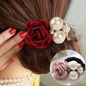 Resim 1 adet Bohemian Tarzı Saç Bağı, Sahte Çiçek ve İnci Detayları, Kadınlar için Esnek Bant, Sevgililer Günü için Moda Saç Aksesuarı, Tekli Paket 