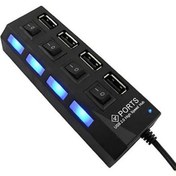 Resim Platoon PL-5714 USB 2.0 4 Port USB Çoklayıcı Anahtarlı USB Hub 