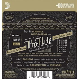 Resim D'Addario EJ45C Pro-Arte Serisi Klasik Gitar Tel Seti (Normal Tension) 