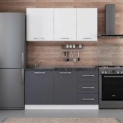 Resim Evim 155 Cm Mutfak Dolabı Beyaz Antrasit 155-A1 