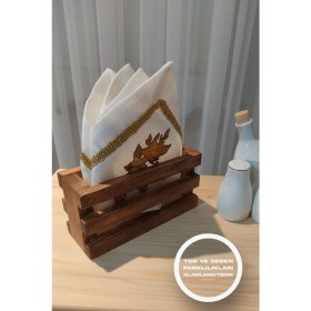 Resim Moola Peçetelik, Ahşap Peçetelik, Sofra Mutfak Peçetelik 