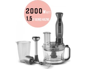 Resim Allians 2000W Turbo Çok Fonksiyonlu Mutfak Robotu, Dilimleme, Blender, Buz Kırıcı 