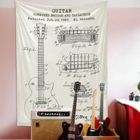 Resim Gibson Les Paul Gitar Ivory Duvar Örtüsü - 100 cm x 135 cm 