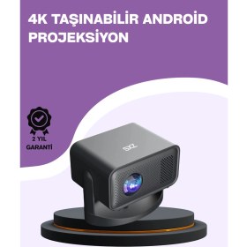 Resim Ronanna Dahili Hoparlörlü ve Uzun Ömürlü LED Lambalı Akıllı Projektör 