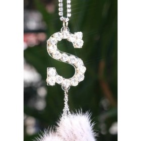 Resim Minik Ponponlu Harfli Dikiz Süsü Gri 